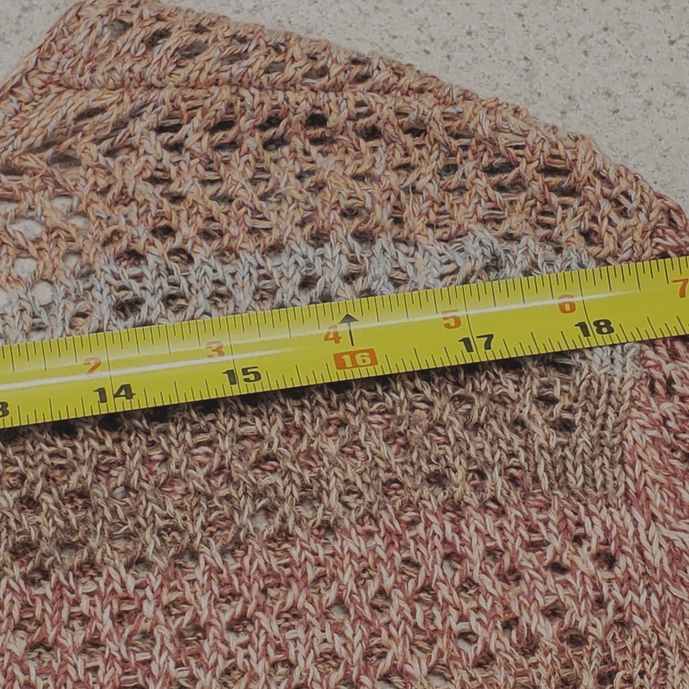J. Jill Womens Open Weave Ombre Crochet Cardigan Size XL Lightweight Cotton Knit - Picture 6 of 9